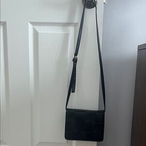 Black Woven Crossbody Bag